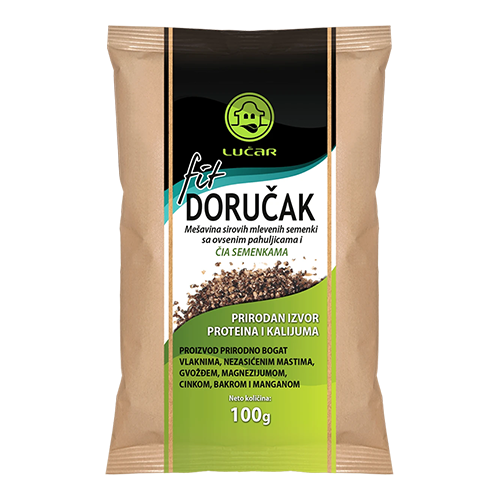 Fit doručak Lučar mešavina sirovih mlevenih semenki sa ovsenim pahuljicama i čia semenkama