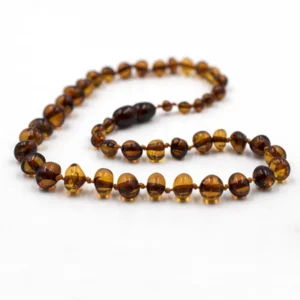 Baby line ogrlica od ćilibara baroque konjak